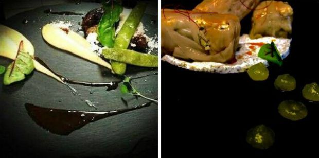 Μόλις τρεις μάγειροι, ο chef Σταμάτης Τσίλιας (αριστερά) με τους δύο βοηθούς του, τον sous chef Γιώργο Φελεμέγκα και τον chef de partie Παναγιώτη Κουλογιάννη, δημιουργούν μικρά θαύματα κάθε βράδυ στην κουζίνα του Malvasia