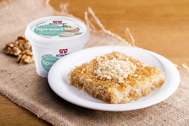 Γλυκό με κανταΐφι, καρύδι και γέμιση τυριών με ΔΩΔΩΝΗ Spread