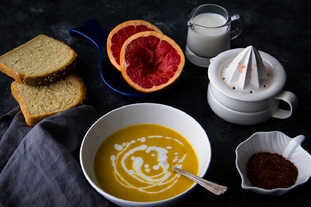 Κολοκυθόσουπα με γκρέιπφρουτ