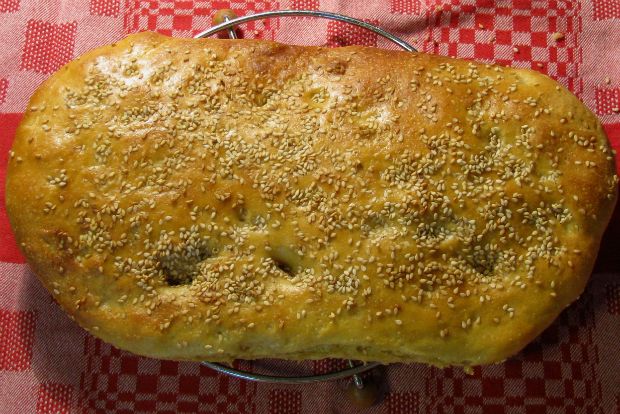 Λαγάνα με υγρό προζύμι, μέλι και ταχίνι