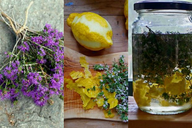 Λικέρ λεμόνι-θυμάρι: ένα μπουκάλι καλοκαίρι