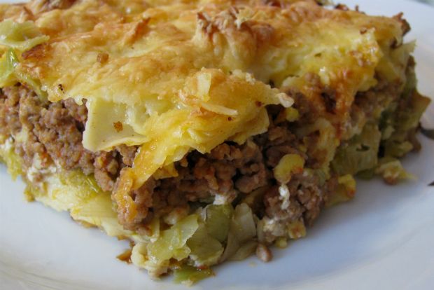 Μουσακάς ηπειρώτικος, με πράσα και χυλοπίτες