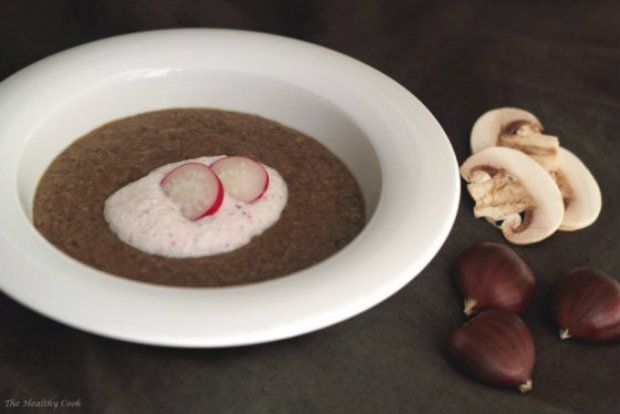 Σούπα με Κάστανα, Μανιτάρια και Horseradish