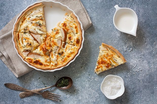 Τάρτα με ροκφόρ και αχλάδια