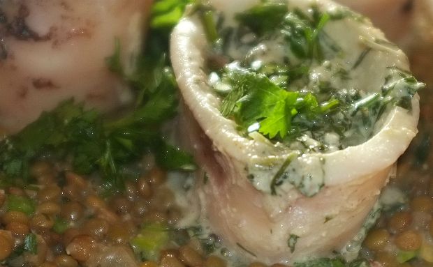 Θράψαλα με ανθότυρο και αυγά ρέγγας