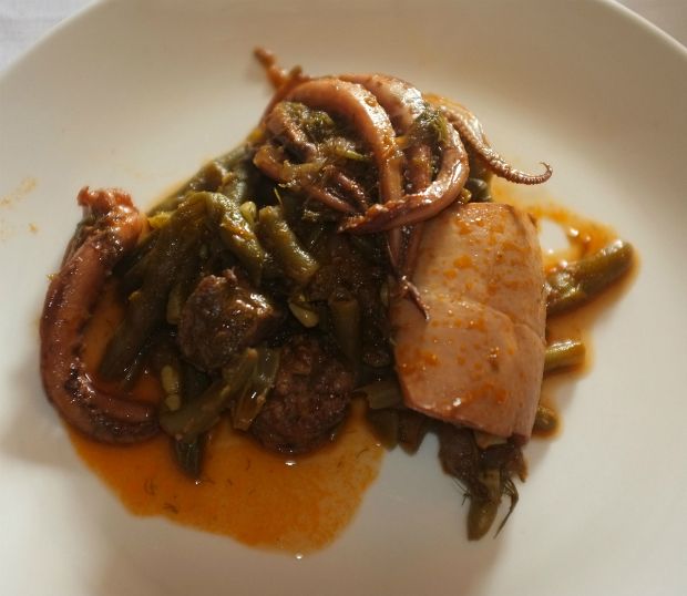 Θράψαλα με φασολάκια και μάραθο