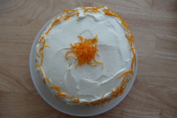 Τούρτα σπιτική, με σαντιγί και μανταρίνι