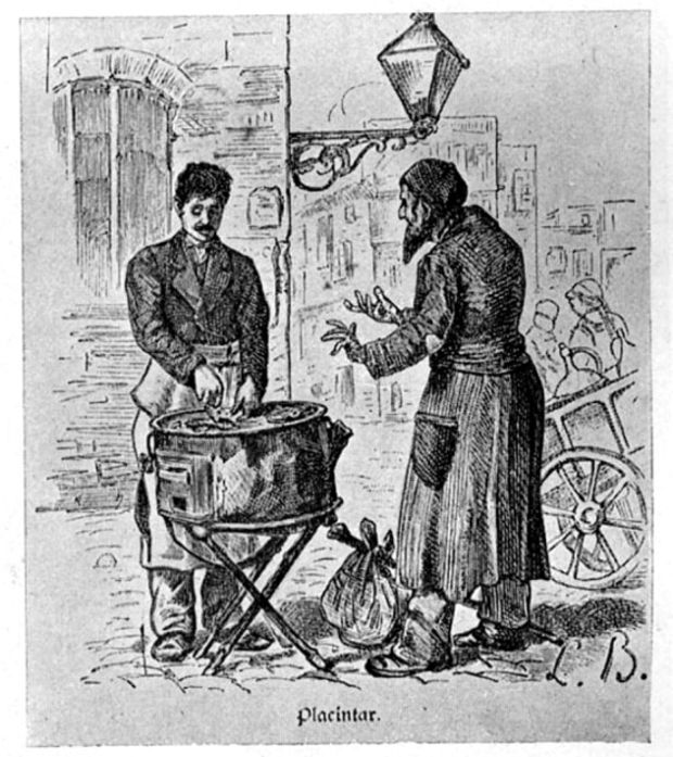 Ελληνας πλανόδιος πλακουντοποιός στο Βουκουρέστι, 1880 (Wikimedia commons/public domain)